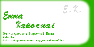 emma kapornai business card